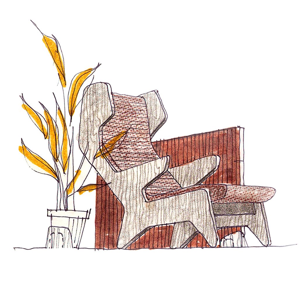 designer chair sketch