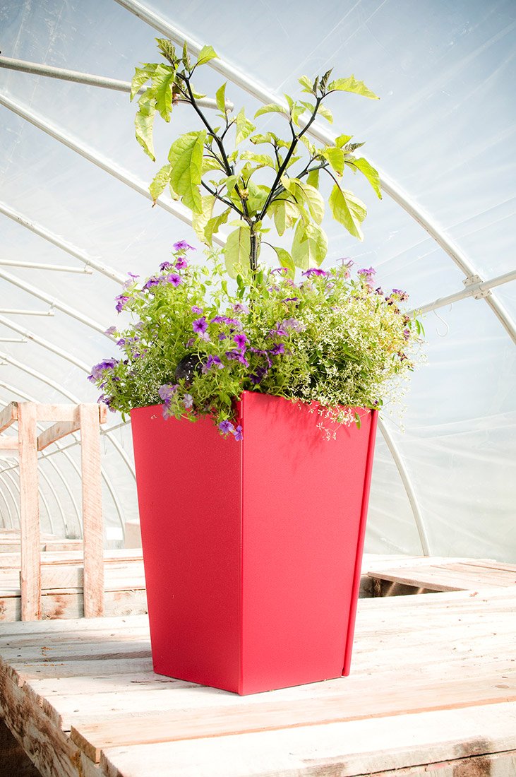 tall modern planter recycled poly