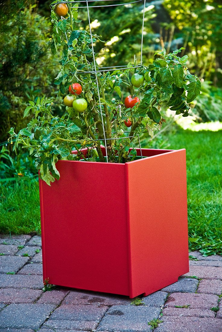 14.5 in. medley square copper plastic planter Loll Designs Mondo Single Planter (14 Gallon)