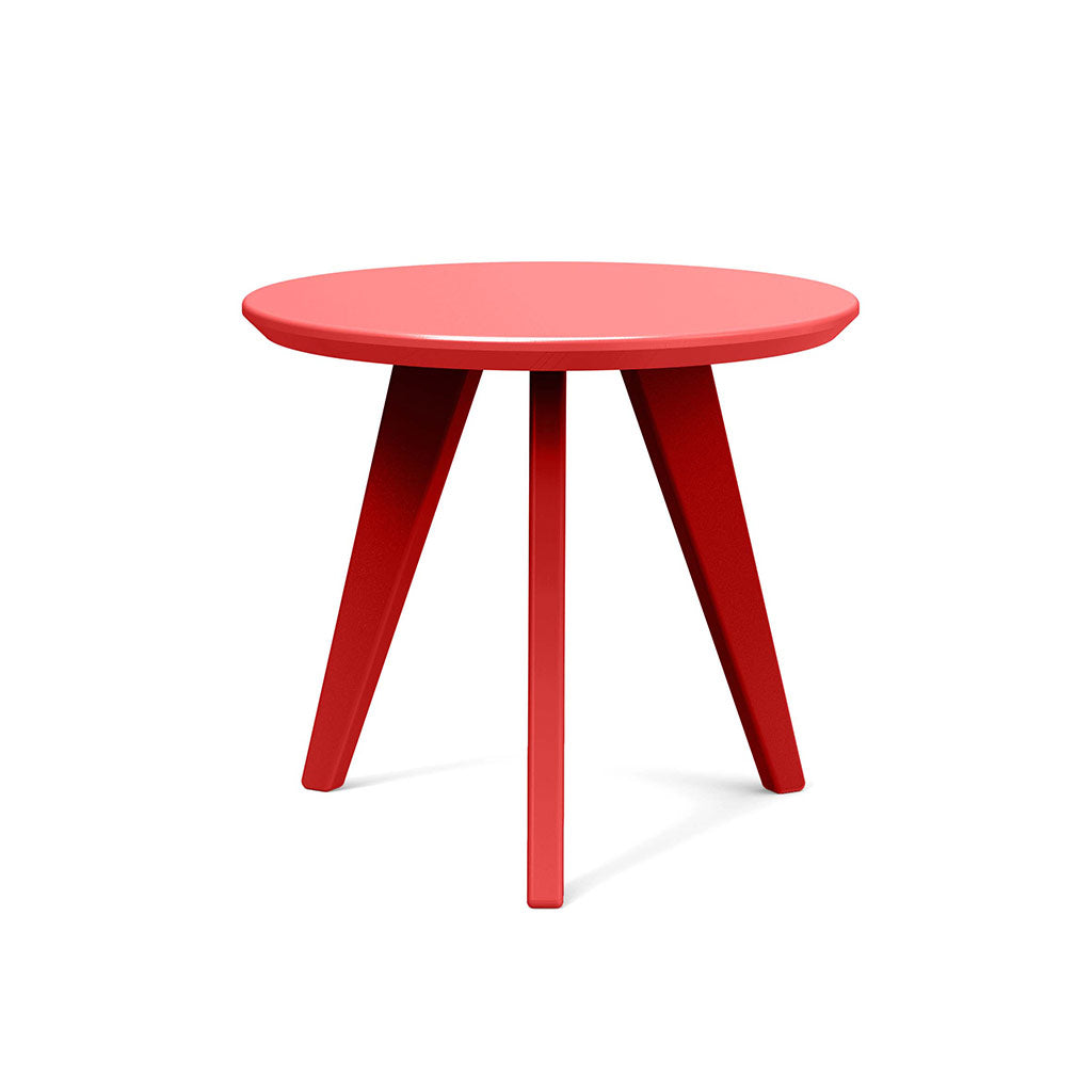 apple red studio shot of round satellite end table 18 inch