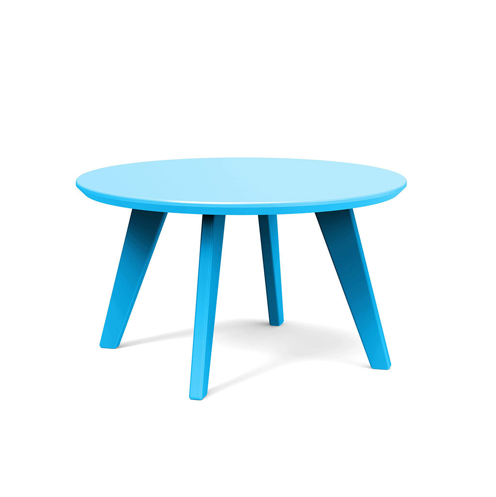 sky blue studio shot of round satellite end table 26 inch