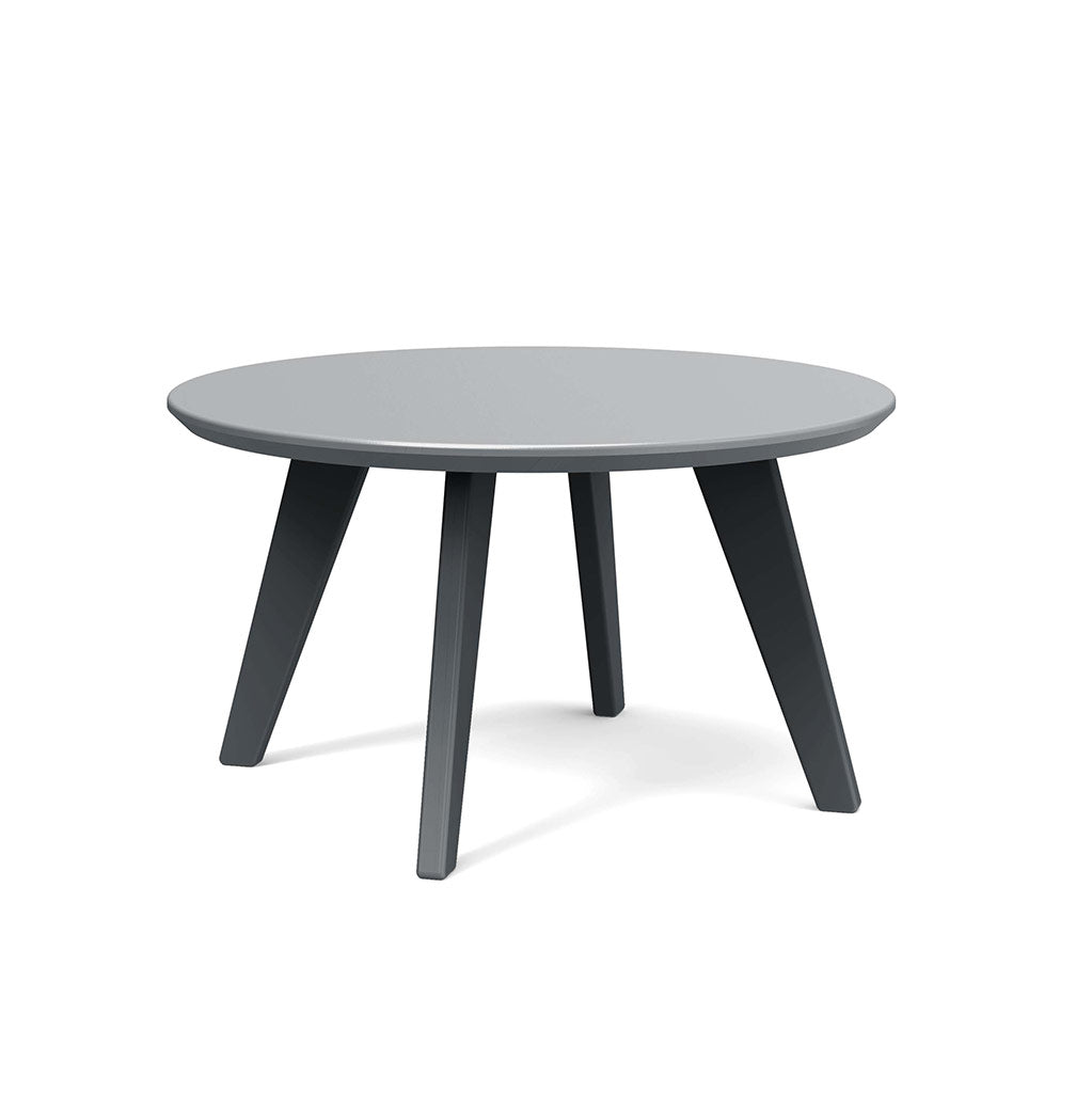 charcoal studio shot of round satellite end table 26 inch