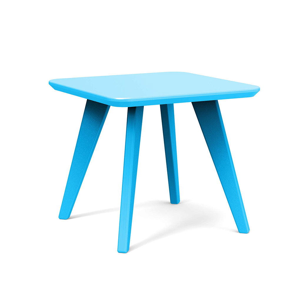 sky blue studio shot of square satellite end table 18 inch