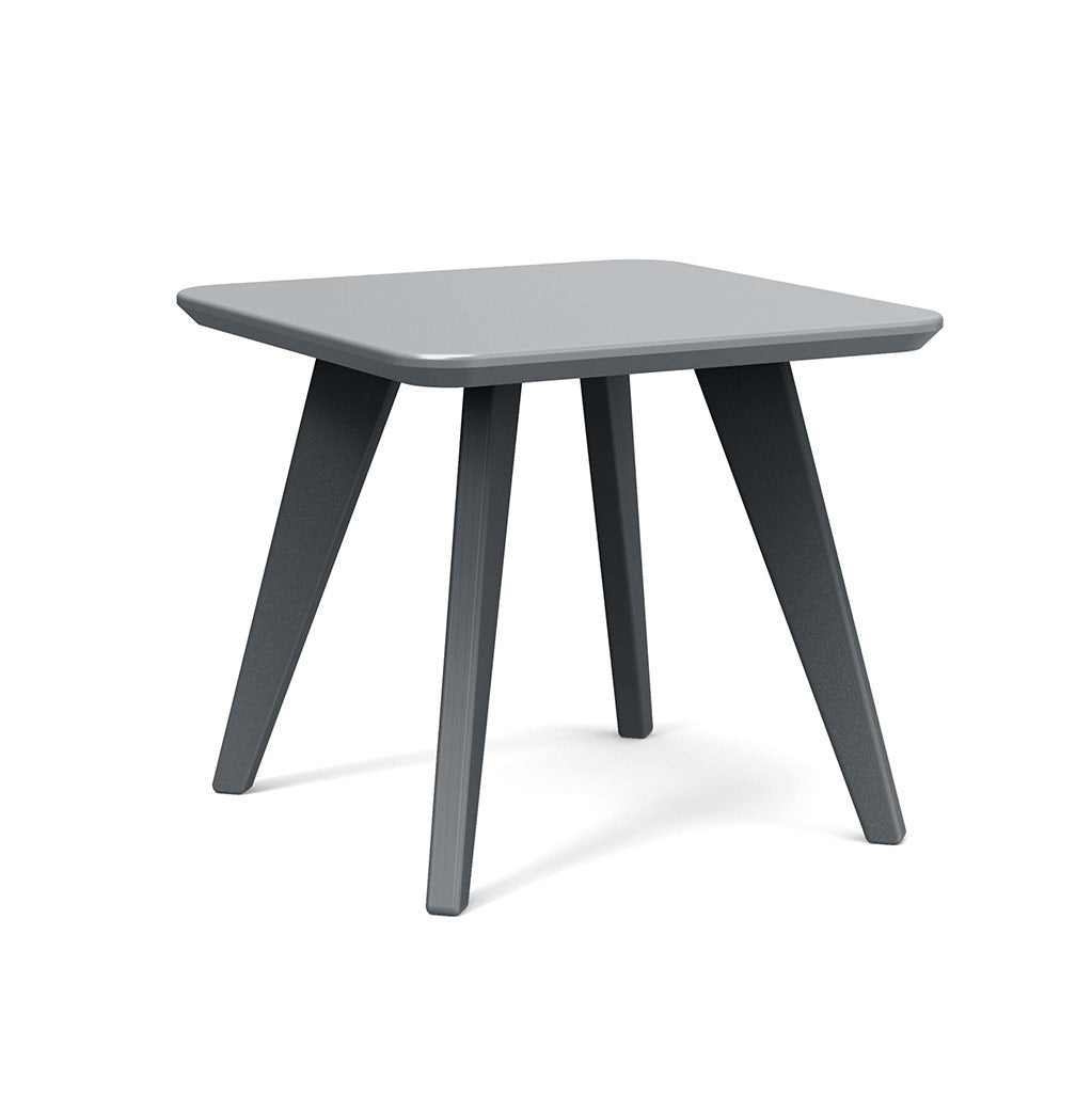 charcoal studio shot of square satellite end table 18 inch