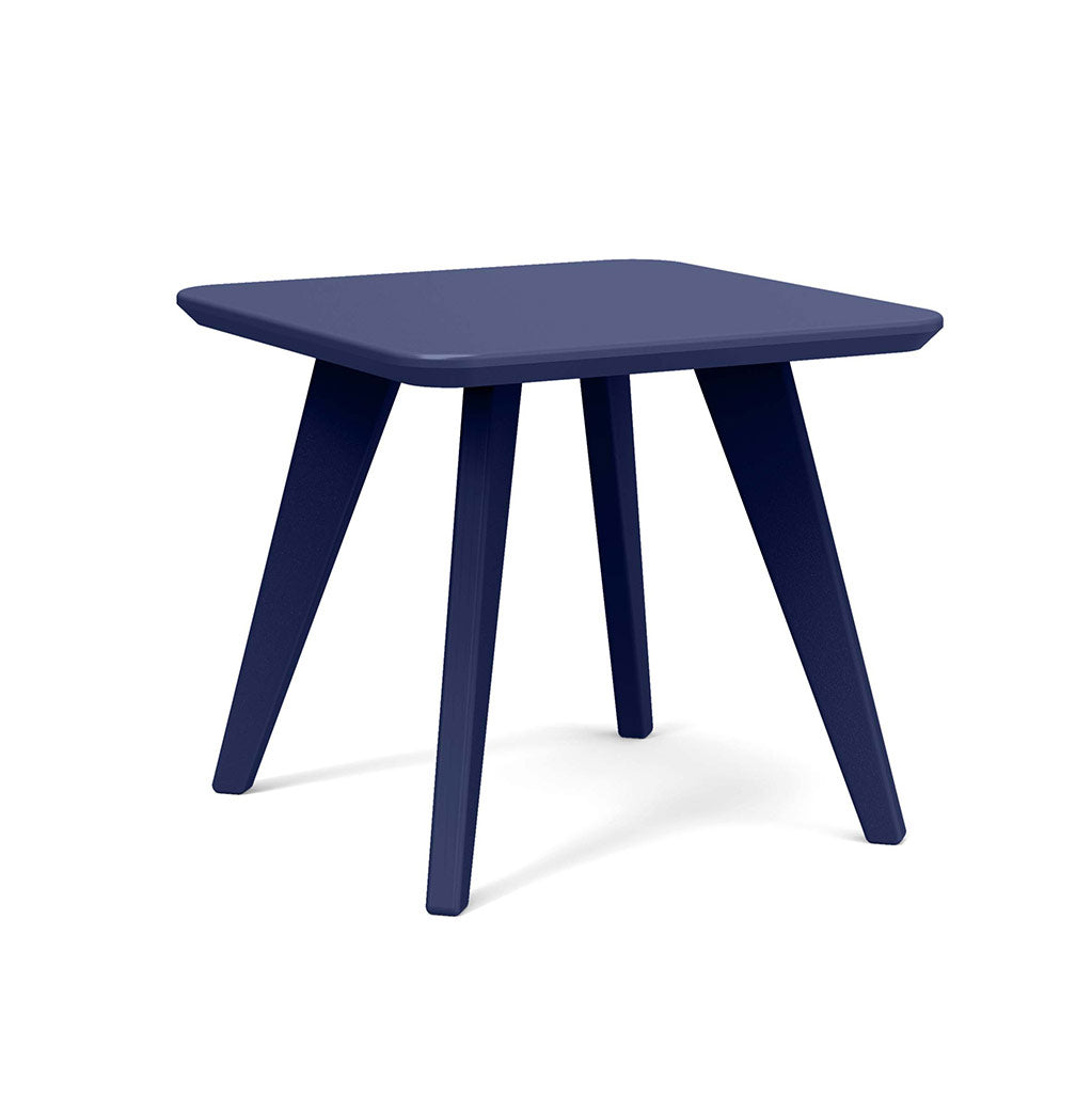 navy studio shot of square satellite end table 18 inch