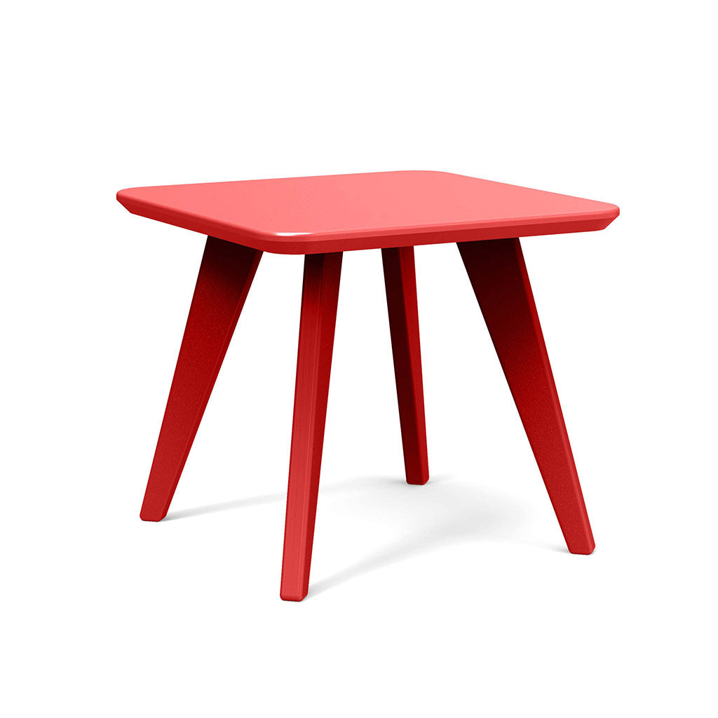 apple red studio shot of square satellite end table 18 inch