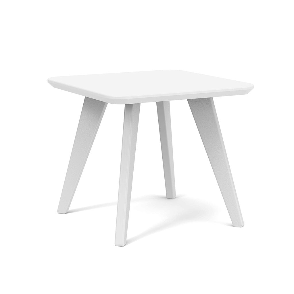cloud white studio shot of square satellite end table 18 inch