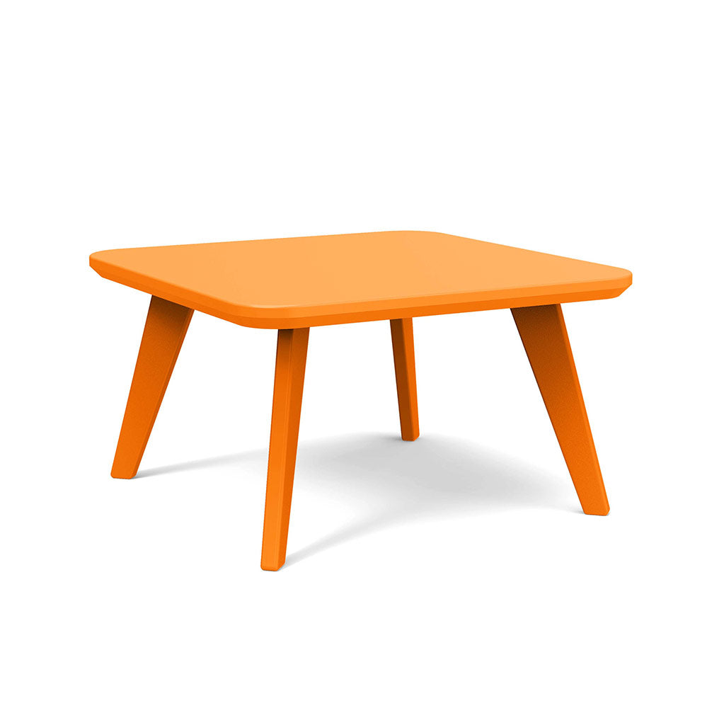 sunset orange studio shot of square satellite end table 26 inch